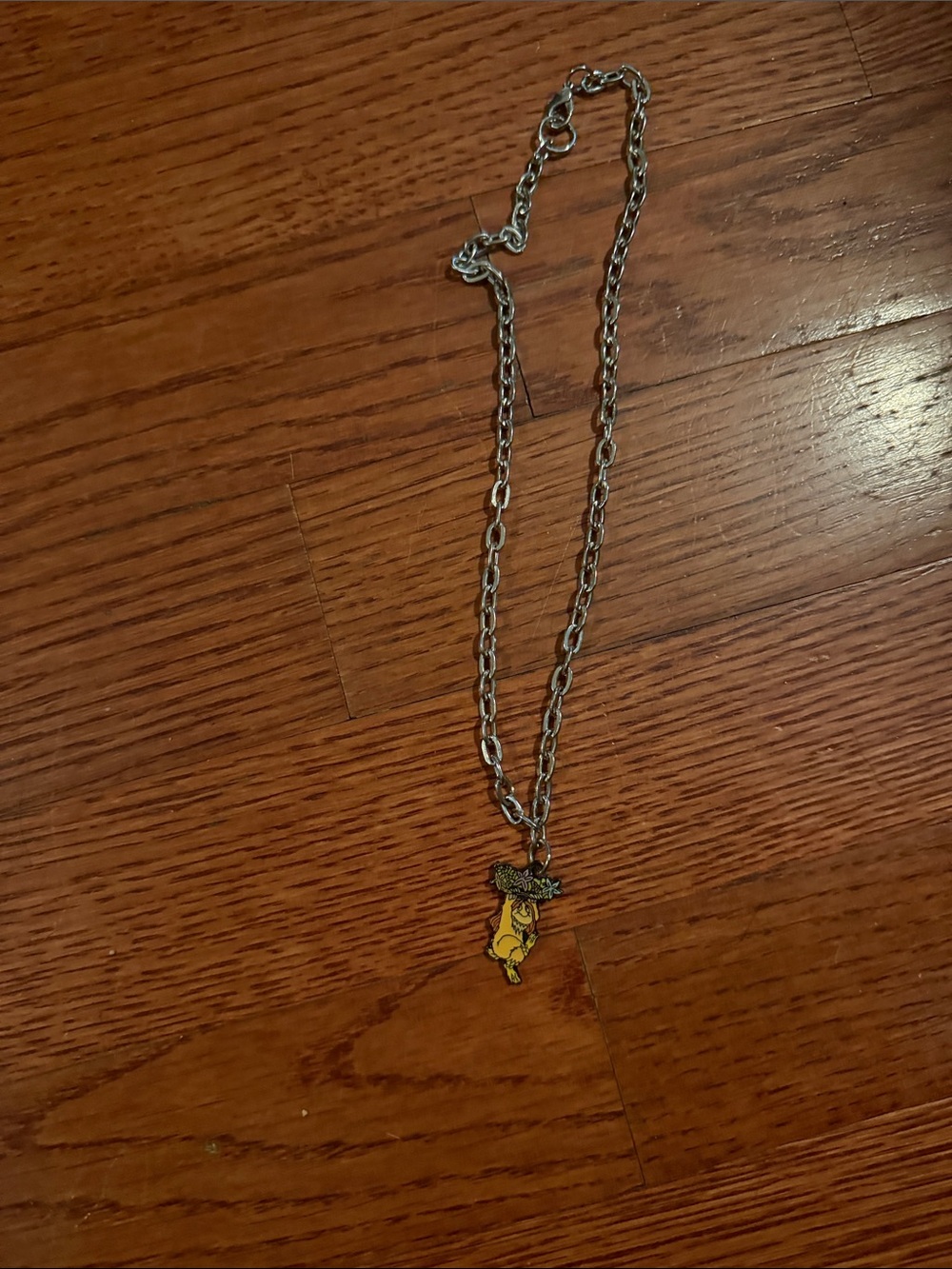 Silver Chain Necklace with Yellow Enamel Pendant where the wild things are